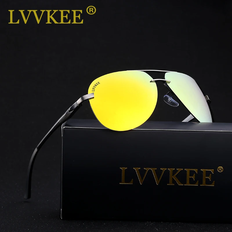 

LVVKEE Brand Aluminum Magnesium HD Polarized Sunglasses Men's Driver Mirror Sun glasses Female Polaroid Lens UV400 Eyewear