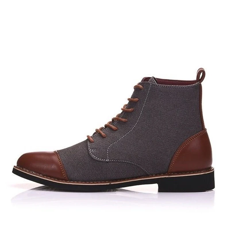 YWEEN Spring Autumn Casual Lace Up Shoes Booties Men Ankle Boots Oxfords Fashion Leather Boots Men Large Size 39-48