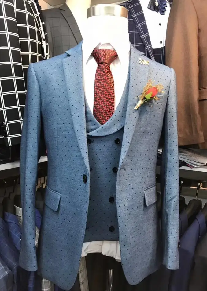 Последние конструкции пальто брюки новые мужские свадебные костюмы Slim Fit Теплые 3 шт. смокинг жениха шафера мужские свадебные костюмы костюм homme - Цвет: 4