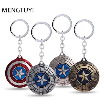 

J store Movie Captain America KeyChain Star Shield Bronze Red Silver car Key ring Key Chain for Fans porte clef llaveros