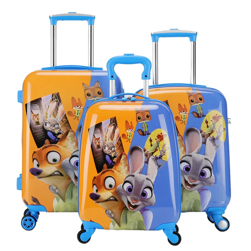 Багаж для мальчиков и девочек Zootopia/детский Дорожный чемодан из АБС пластика + PC на