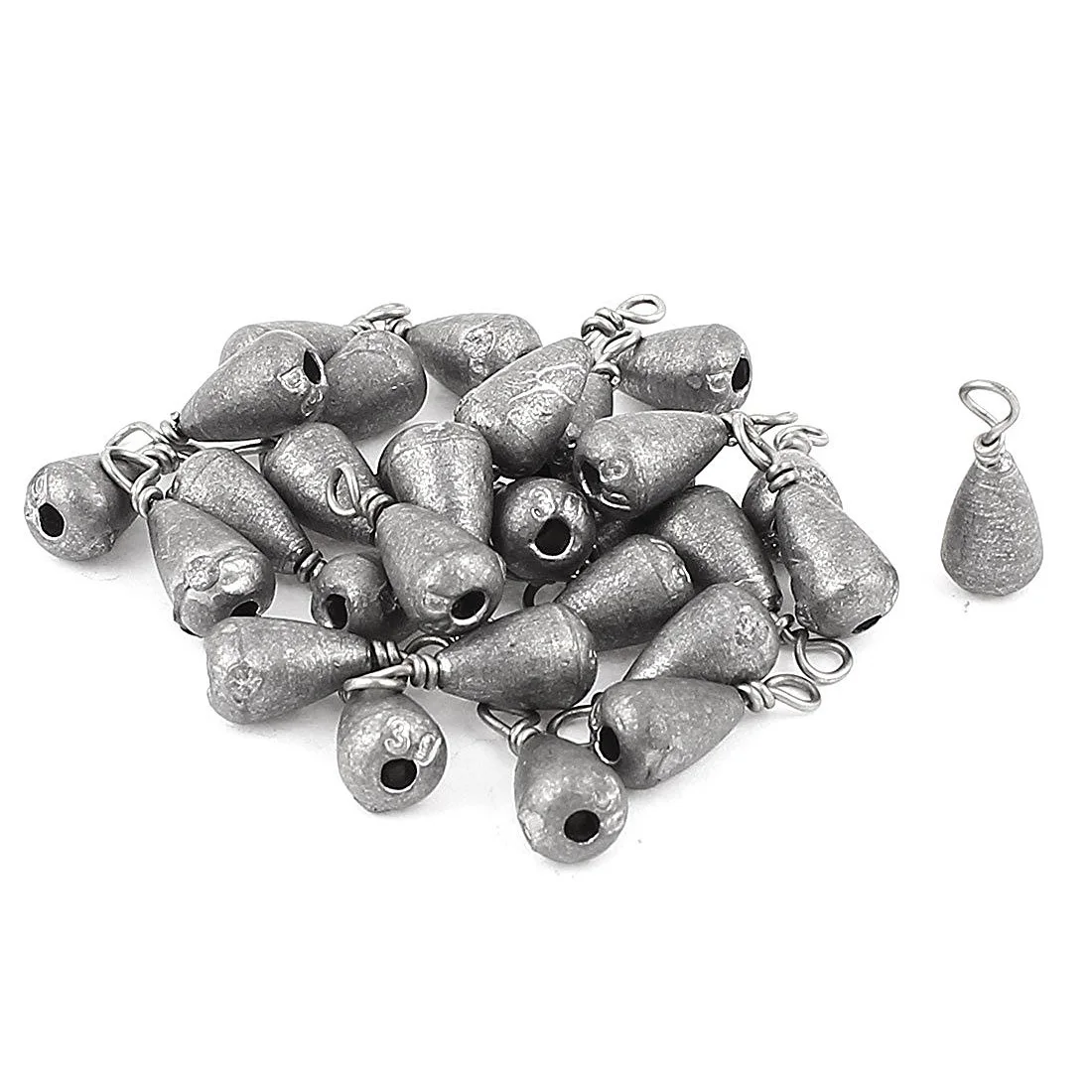 Gray Bass Casting Drop Sinker 3g Per Piece Fishing Lead Weight 30PCSin