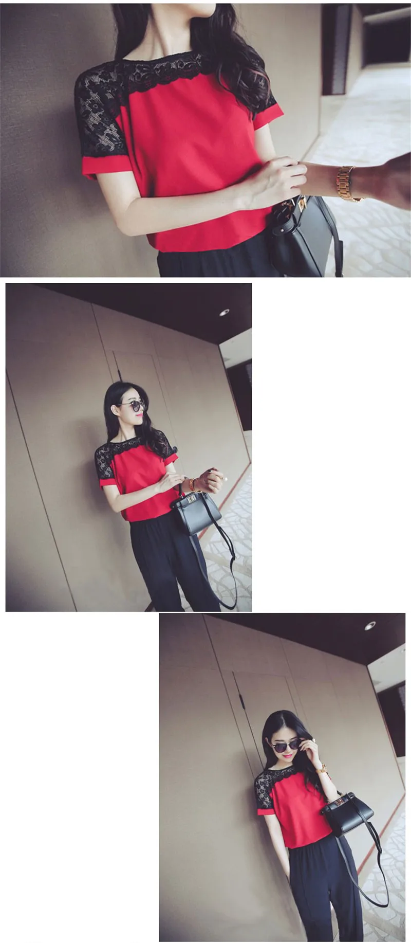 Корейская мода, шифоновые женские блузки, кружевные с коротким рукавом, розовые женские рубашки размера плюс 4XL/5XL, женские топы, Blusas Femininas Elegante