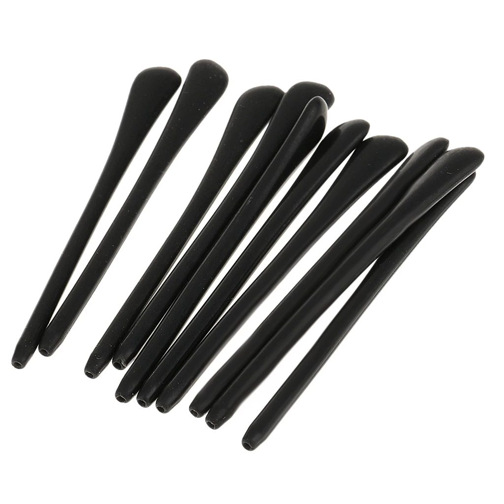 65mm Length Silicone Eyeglasses End Tips Ear Sock Pieces Ear Tubes Replacement Accessory Pack of 10PCS Black