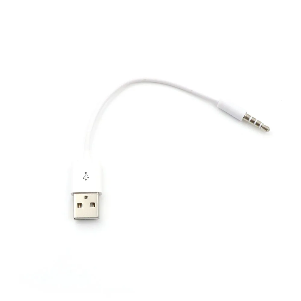 

3.5mm Jack AUX to USB 2.0 Charger Data Sync Audio Adapter Cable for Apple iPod Shuffle 3rd 4th 5th 6th gen MP3 MP4 Player Cord