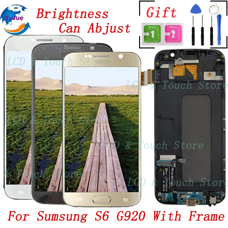 

For SAMSUANG Galaxy S6 G920 G920i G920P G920f G920V LCD Display Touch Screen Digitizer with Frame For Sumsung LCD S6 G920