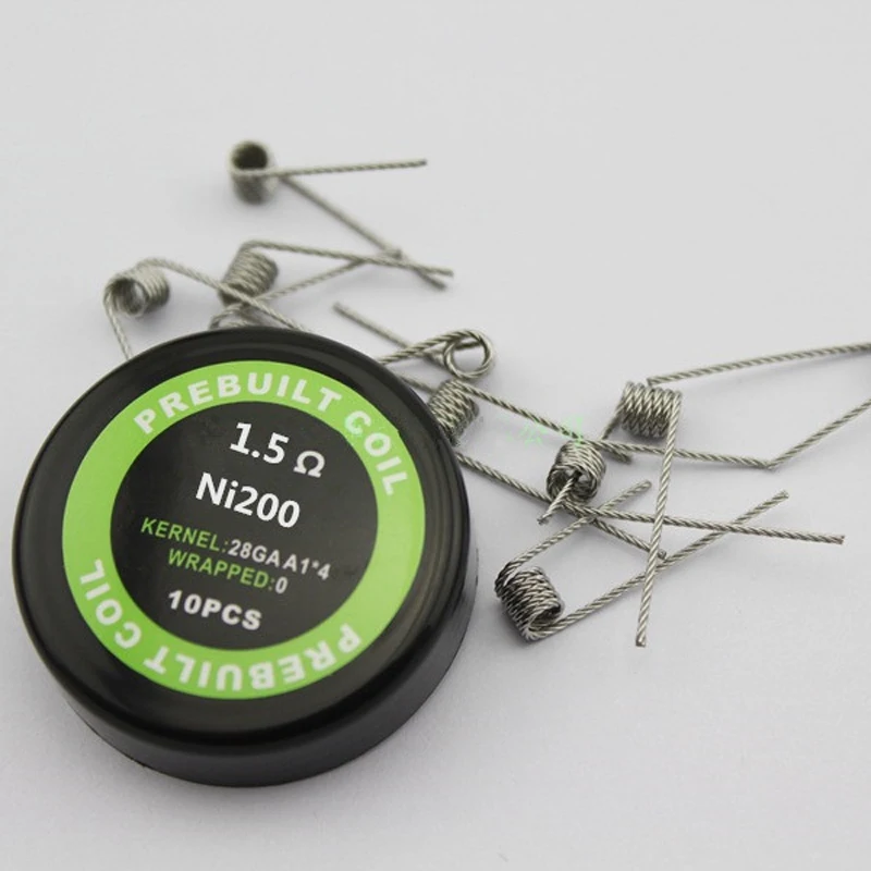 1 box 10pcs NI200 Heating Wire Resistance Nickel Prebuilt Coils Premade