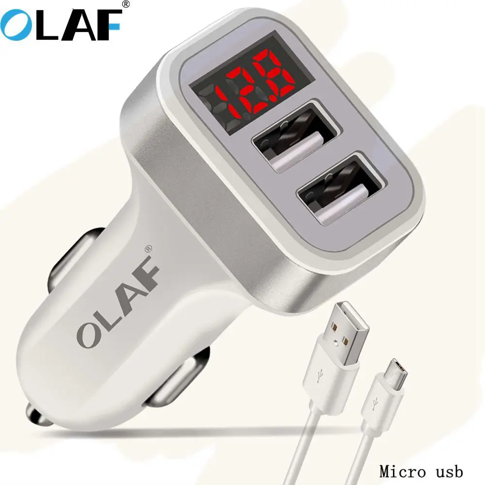 5V/2.1A Dual USB Car Charger For Samsung Xiaomi Phone Charger Smart