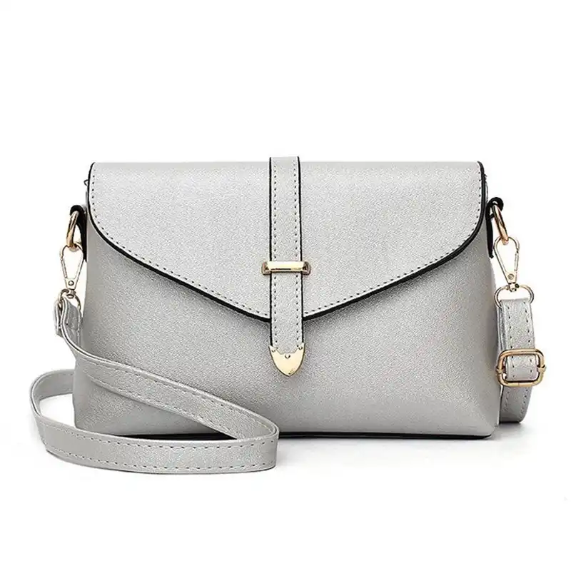 gray satchel bag