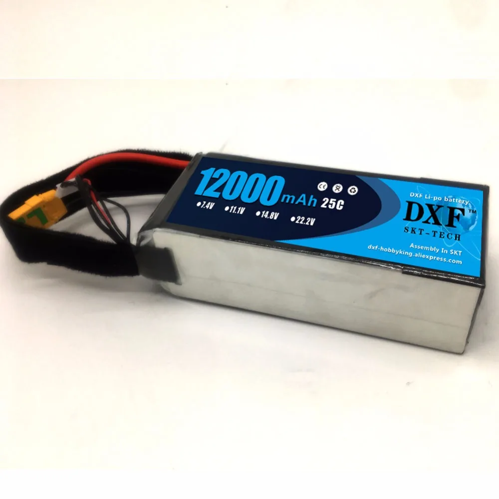 

DXF 12000mAh 22.2V 6S 25C RC Lipo Battery For Helicopter S1000 Drone FPV UAV Car Boat Drone Agriculture