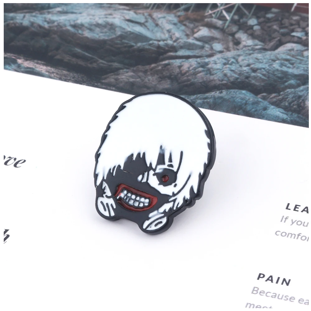 Tokyo Ghoul Ken Kaneki Mask Brooches High Quality Cartoon Enamel Pins For Women Men Cosplay Jewelry Brooches Aliexpress