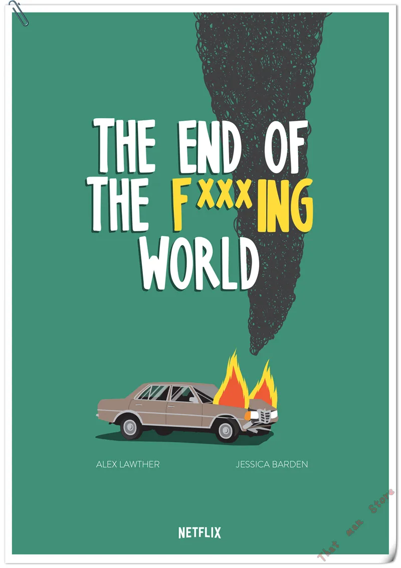 The End of the F* ing World Плакат, четкое изображение, наклейки на стену, украшение дома, высокое качество, печать, белая бумага с покрытием, домашнее искусство - Цвет: Темный хаки