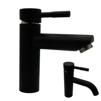 

2 Styles Black Bathroom Basin Faucet 304 Stainless Steel Waterfall Basin Sink Mixer Tap Deck Mounted Bathroom
