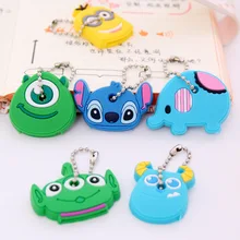 2 шт силиконовый чехол для ключей в виде животных для женщин, брелок Мультяшные цепи, Модный милый подарок для школы, офисные принадлежности, детский подарок