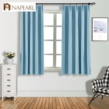

NAPEARL 1 Piece Short Drops Solid Design Curtain High Shading Blackout For Bedroom Windows Fabric Match Kitchen Small Tape Style