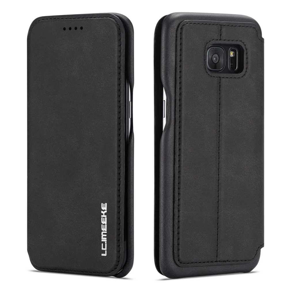 Черный красный кожаный чехол для Samsung Galaxy S7 Edge кошелек Hoesjes флип Funda | Мобильные