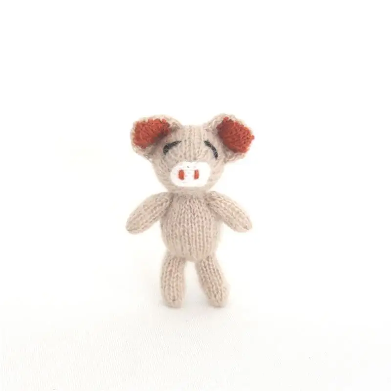 

Cute Knitted Pig Toy Croceht Newborn Toy Photography Props Stuffed Animal Doll Baby Girl Boy Photo Shoot