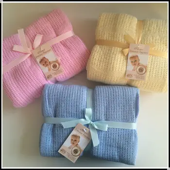 

New 100% Cotton Baby Blanket Knitted Breathable Props Kids Crib Casual Sleeping Hole Wrap Blankets Baby Stroller/Car Swaddling