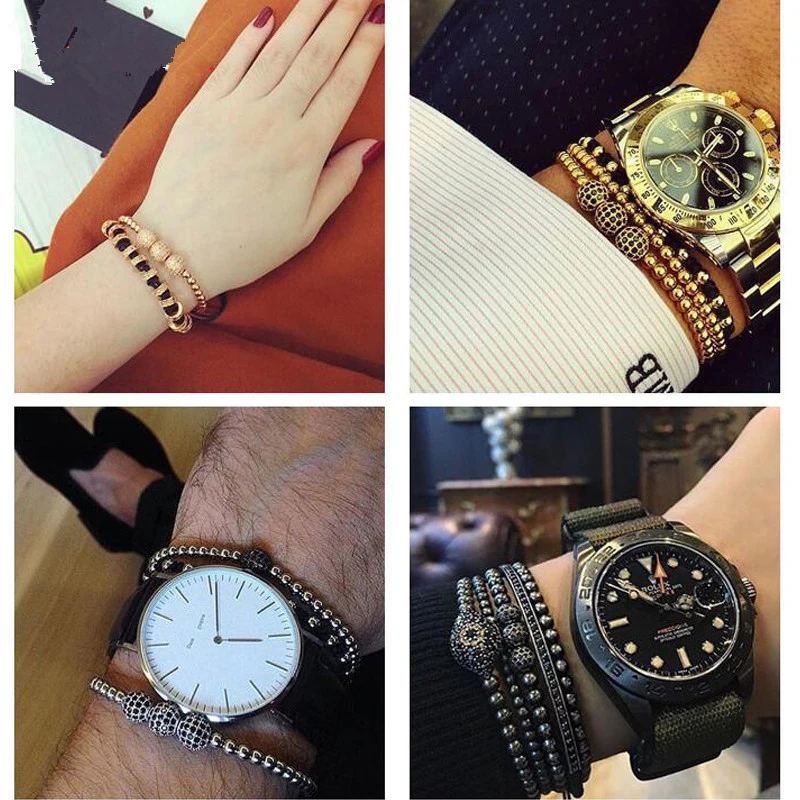 ATTYIRENA-Men-Bracelets-Gold-Color-Beads-Micro-Pave-Black-CZ-Beads-Hot-Sale-Briading-Macrame-Bracelet
