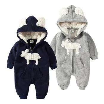 

Baby Girl And Boy Clothes Autumn Winter Clothing Warm Soft Romper Kids Cotton Hooded Romper Animal Printed Baby Girls Clothes