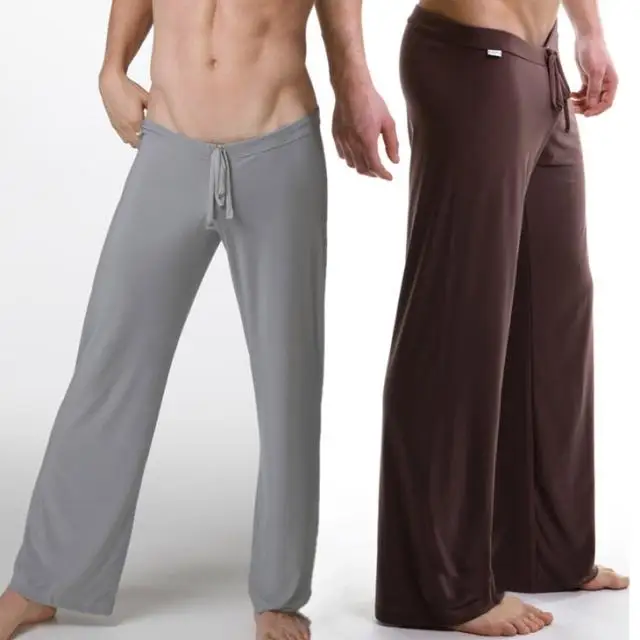 Male silky loose casual pants breathable casual trousers drawstring