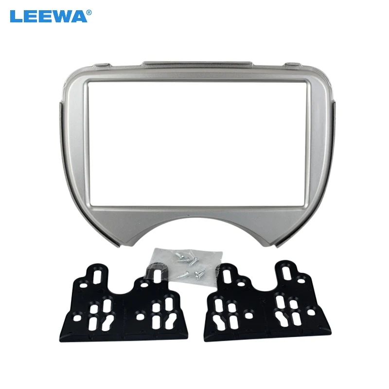 

LEEWA 2DIN Car Radio Stereo Fascia Panel Refitting Frame For Nissan March/Micra RENAULT Pulse Audio Installtion Trim Mount Kit