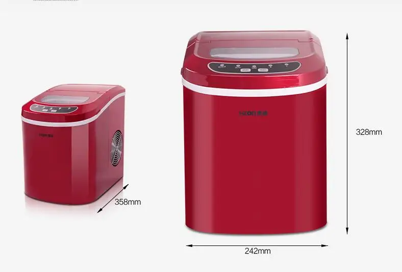 Бытовая машина для производства льда, маленькая коммерческая машина для приготовления льда, молочного чая, магазин льда, машина красного цвета, HZB-12A