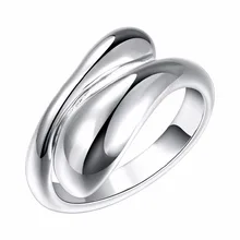 Unisex Silver Plated Double Ring