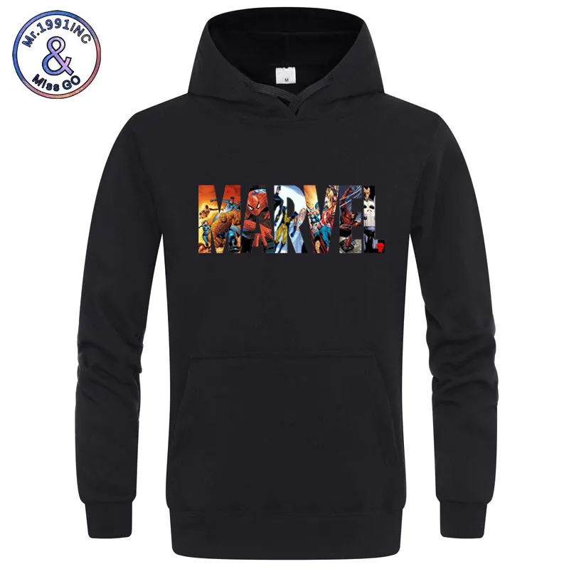 

Marvel Superhero Men/Women Print Hoodies Sweatshirt Autumn Winter Warm Hoodie 2018 The Avengers Casual Hooded Pullover Jacket