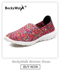 BeckyWalk/женская летняя обувь; тканые босоножки с петлей на пятке; босоножки на танкетке с открытым носком; женские босоножки без застежки; femme; коллекция года; WSH2909