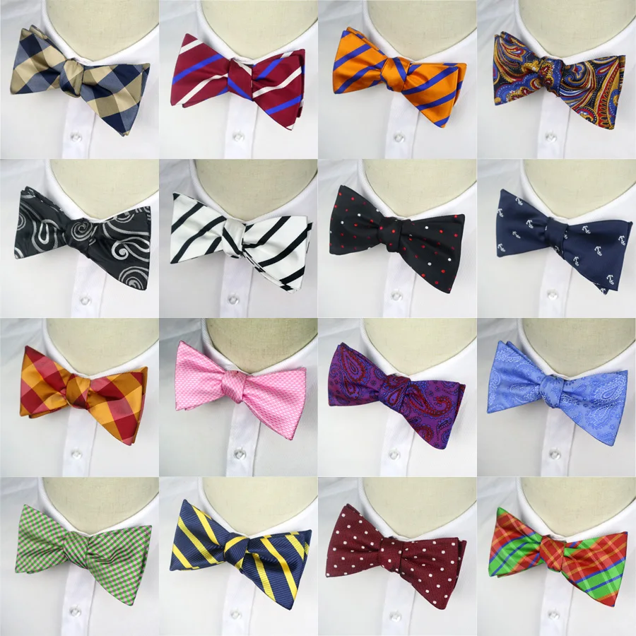 

GHLB21-36 HOT Mens 100% Silk bowties Self Tie Men's bow Ties butterflies Stripes Polka Dot Paisley Jacquard Woven Men Butterfly