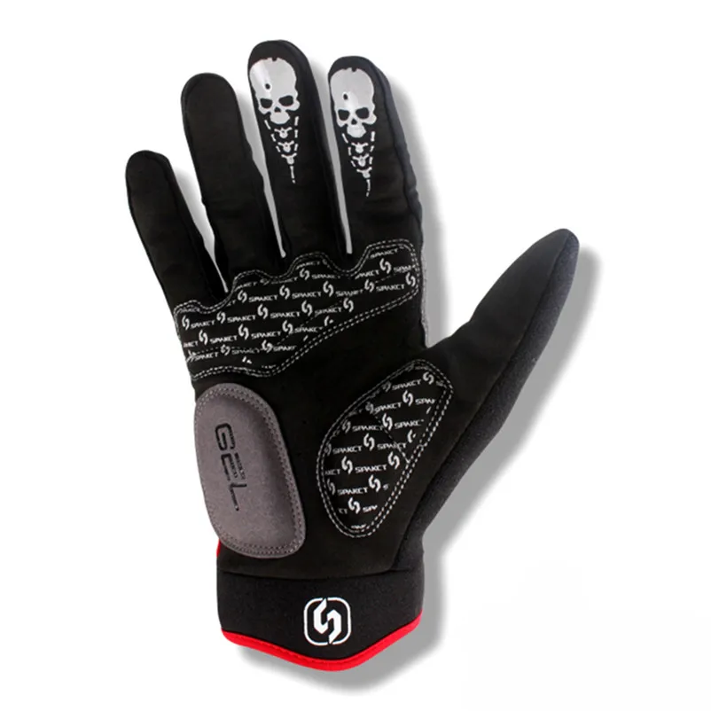 SPAKCT Cycling Gloves Full Finger Skull  Gel Pads Bike Bicycle Gloves Motorcycle Sports Downhill Racing Long Gloves  Unisex 4