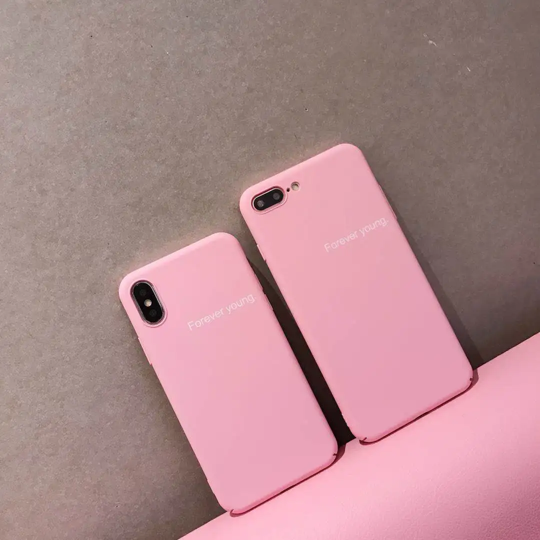 INS же пункт мода милый розовый простой текст навсегда молодых Чехлы для iPhone 7 8 6 6s
