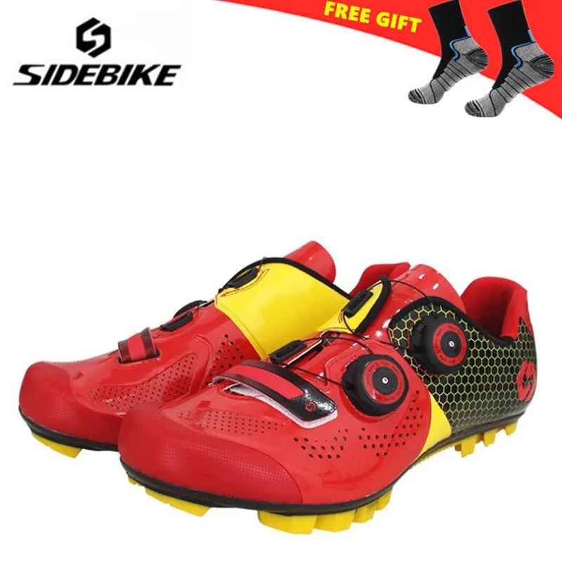 red and black cycling shoes