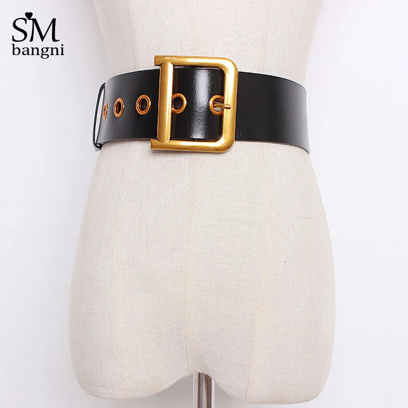 

Fashion Brand Women Waist Belt High Quality Gold D Pin Buckle Cowskin Genuine Leathe