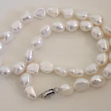 Длинные 43-45 см Горячие огромные красивые Южное море 10-13 мм белый жемчуг в стиле барокко Колье, свадебные украшения