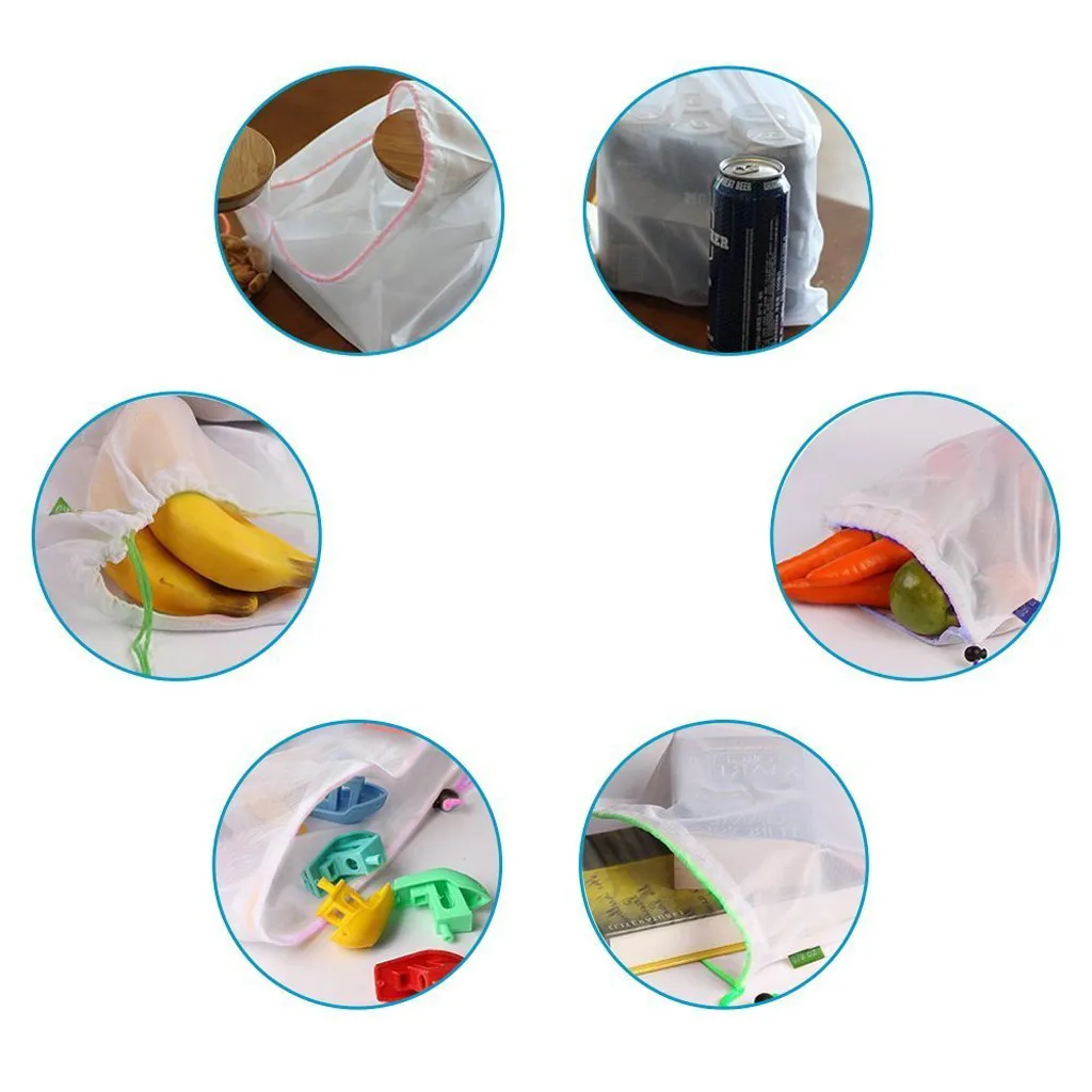 Новые продукты многоразовые сетчатые сумки моющиеся экологически чистые для