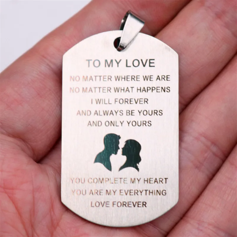 WKOUD 2 шт. титановая сталь You Are My All Love Forever Tag Charm DIY парные ювелирные изделия из
