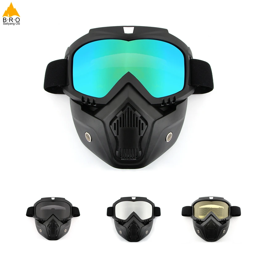 

Men Women Dust-proof Cycling Full Face Mask Bike Windproof Winter Warmer Goggle Bicycle Snowboard Ski Masks with Anti-UV Glasses