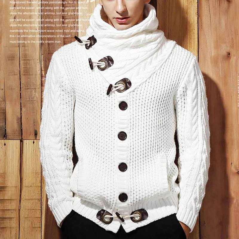 Men Sweater Knitted Autumn Winter Casual Cardigans Collar
