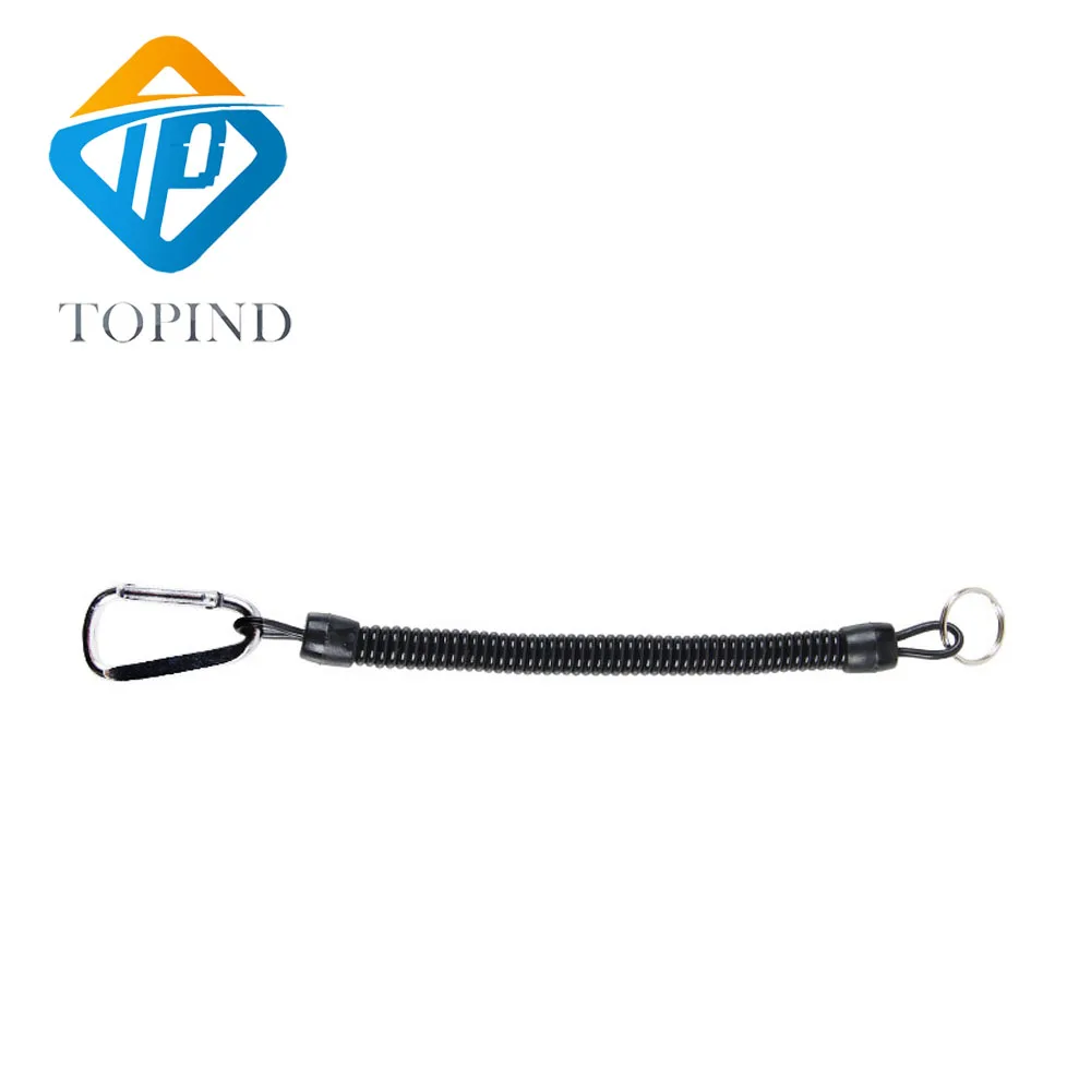 

2pcs Retractable Steel Wire Coiled Lanyard Safety Rope with Swivel Carabiner Fishing Boating Camping Cord