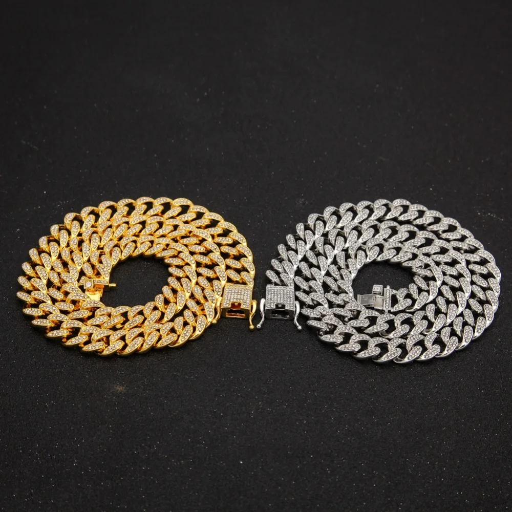 13mm Iced Out Cuban Necklace Chain Hip hop Jewelry Choker Gold Silver Color Rhinestone CZ Clasp for Mens Rapper Necklaces Link - Image 5