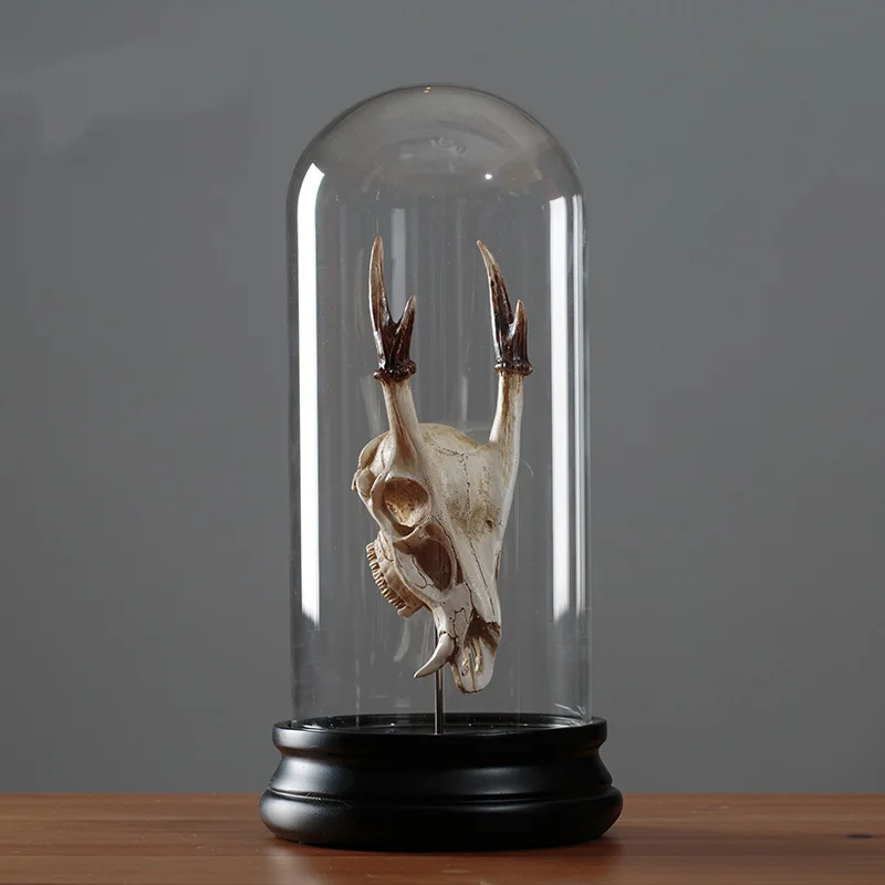  Retro Vintage Beast Head With Glass Cover Display Sculptures Statues For Decor Living Room Bedroom  - 33023182347