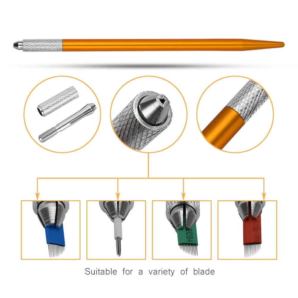 Комплект для микроблейдинга для профессионального микроблейдинга практика кожи с татуировки Крем бровей ручка 14pin Laminas Para Tebori