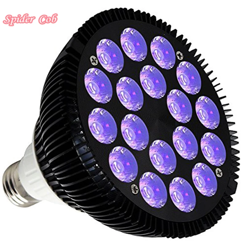 36W LED Aquarium Blacklight Bulb E26 PAR38 with 18x2W UV 395nm LEDs for