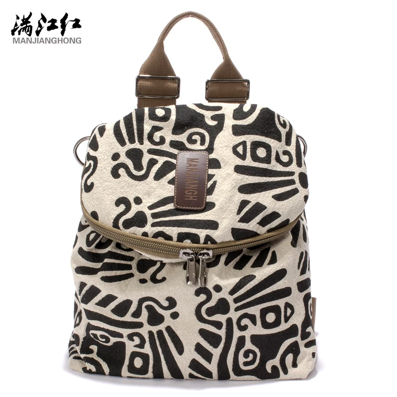 

Fashion Vintage Printing Cotton Flax Ladies Backpack Women Bag Single Shoulder Unisex Daily Casual Mochila Feminina Kanken 2018