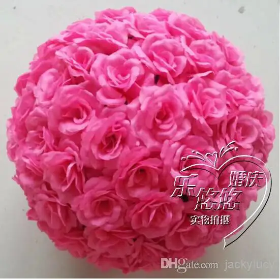 1" /40 см Искусственный Розовый Шелковый цветок целующиеся шары шифрование цветы шар для рождественских украшений Свадебные украшения