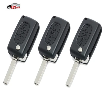 

KEYECU 3 Pcs/lot New Keyless Entry Folding Remote Key Fob 3 Button for Peugeot 307 433MHZ ID46 Chip 0536 Models Up to 20110416