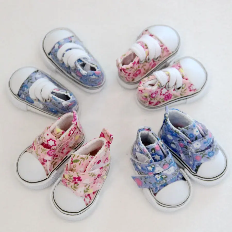 

Assorted 5cm Canvas Shoes For BJD Doll Fashion Mini Toy Shoes Sneaker Bjd Doll Shoes for Russian Doll Dress Up Accessories
