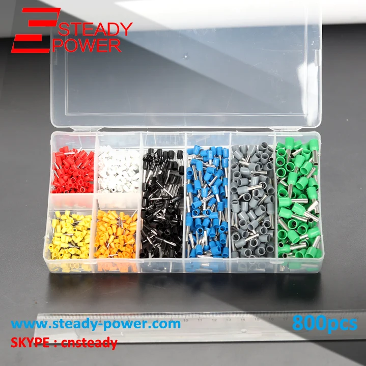 

Cord Pin End Crimp Terminals 800Pcs Electrical Wire Connector 20-10 KWG Copper Insulated Cord Pin End Crimp Terminals Set